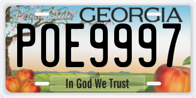 GA license plate POE9997
