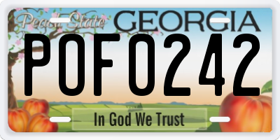 GA license plate POF0242
