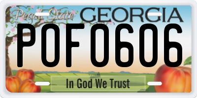 GA license plate POF0606
