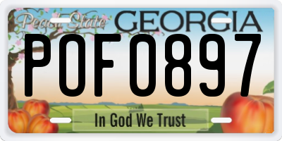GA license plate POF0897