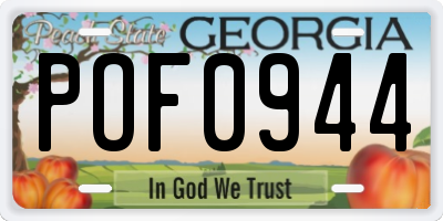 GA license plate POF0944