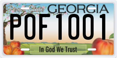 GA license plate POF1001