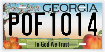 GA license plate POF1014