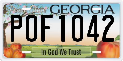 GA license plate POF1042