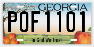 GA license plate POF1101