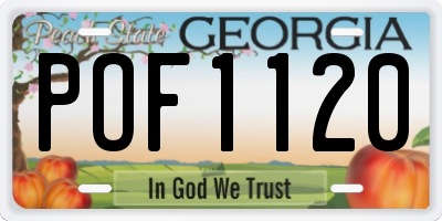 GA license plate POF1120