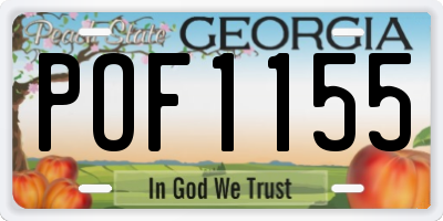 GA license plate POF1155