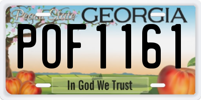GA license plate POF1161