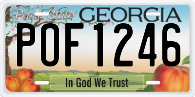 GA license plate POF1246