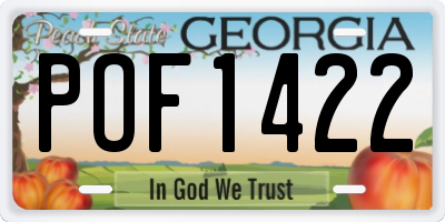 GA license plate POF1422