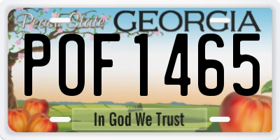 GA license plate POF1465