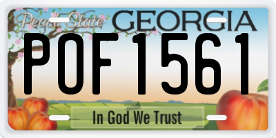 GA license plate POF1561