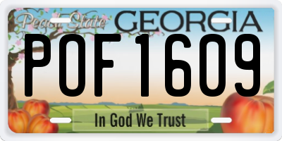 GA license plate POF1609