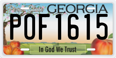GA license plate POF1615