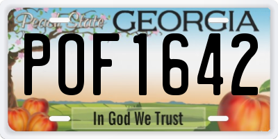 GA license plate POF1642
