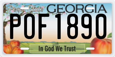 GA license plate POF1890