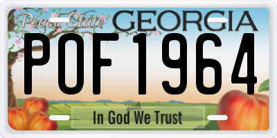 GA license plate POF1964
