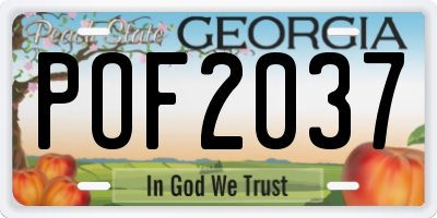 GA license plate POF2037
