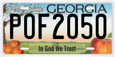 GA license plate POF2050