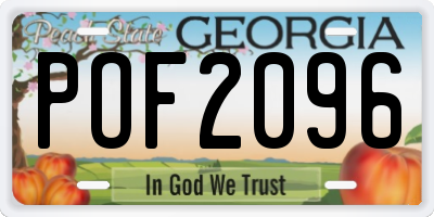 GA license plate POF2096