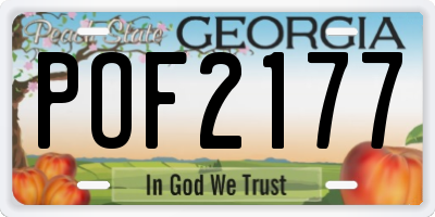 GA license plate POF2177