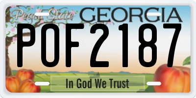 GA license plate POF2187