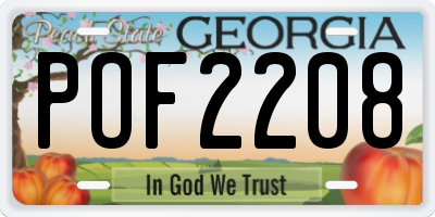 GA license plate POF2208