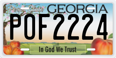 GA license plate POF2224