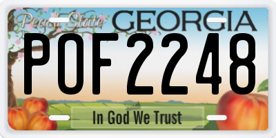 GA license plate POF2248
