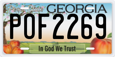 GA license plate POF2269