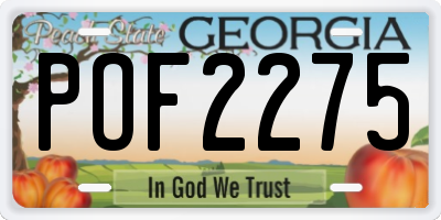 GA license plate POF2275