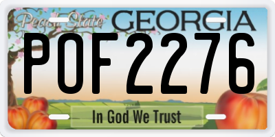 GA license plate POF2276