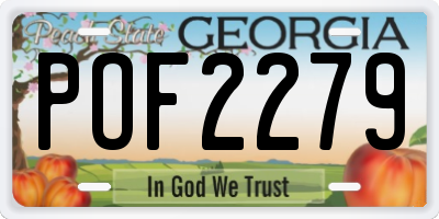 GA license plate POF2279