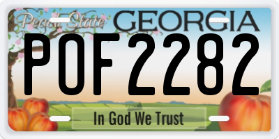 GA license plate POF2282