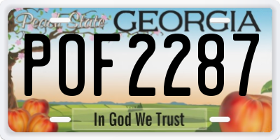 GA license plate POF2287