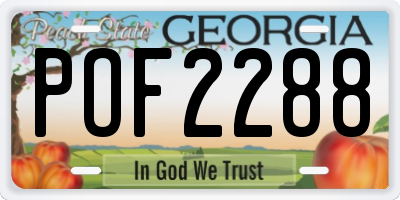 GA license plate POF2288