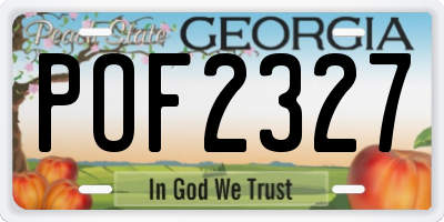 GA license plate POF2327