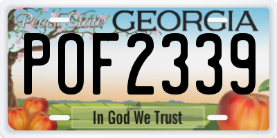 GA license plate POF2339