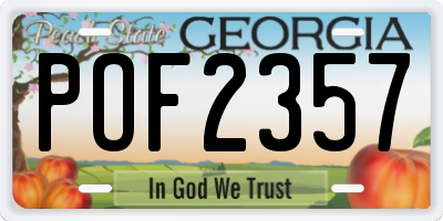 GA license plate POF2357