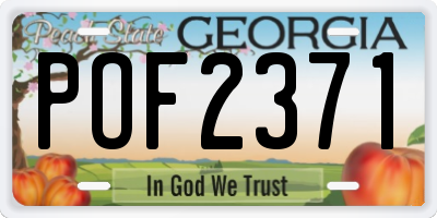 GA license plate POF2371
