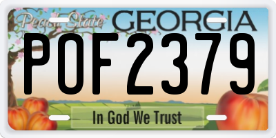 GA license plate POF2379