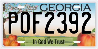 GA license plate POF2392