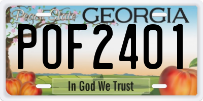 GA license plate POF2401