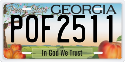 GA license plate POF2511
