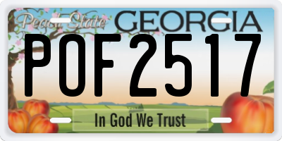GA license plate POF2517