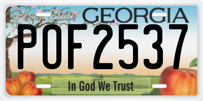 GA license plate POF2537