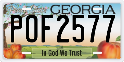GA license plate POF2577