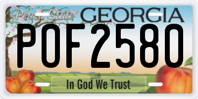 GA license plate POF2580