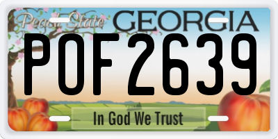 GA license plate POF2639