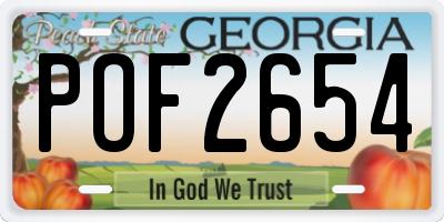 GA license plate POF2654